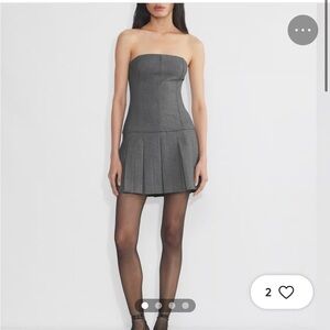 (new) Aritzia Navy Gray Color Straples Mini Dress
